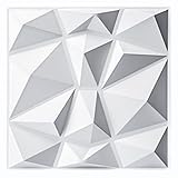 Art3d 33 x 30,5 cm, 33 unidades de pared decorativos de diamante, color blanco mate, 30,5 x 30,5 cm, PVC irrompible, reciclable, impermeable, sin ordez, pintado