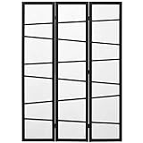 HOMCOM Biombo de 3 Paneles Divisor de Habitación Plegable 120x170 cm Separador de Ambientes de Madera Decoración para Oficina Dormitorio Salón Negro y Blanco