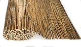 Mugar- Bambú Extra Natural en Rollos de 5 Metros - Vallas de Ocultación Naturales para Jardín- Varias Alturas (1 x 5 metros)