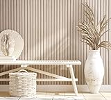 Papel pintado madera beige efecto tablas de madera de roble marrón claro 3D para dormitorio o salón fabricado en Alemania 10,05 x 0,53m