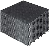 Nisorpa 20 unidades de suelo de garaje de PVC, 40 x 40 cm, baldosas de goma entrelazadas, antideslizantes, para taller, 18 mm de grosor, color negro