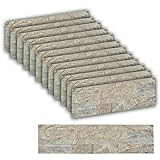 IZODEKOR Ropa de pared de piedra real: paneles de pared autoadhesivos, paneles de pizarra fina, revestimiento de pared, paneles de pared en aspecto de piedra, gris otoñal, 12 unidades
